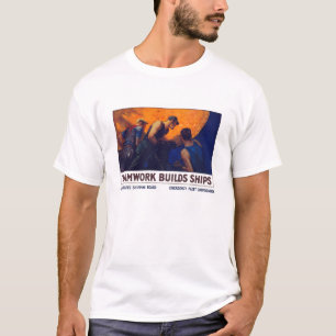 T-shirt Bateaux de constructions de travail d'équipe --