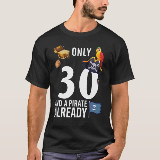 T-shirt Bateaux D'Oiseaux D'Or Seulement 30 Ans Et Un Pira (Devant)