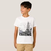 T-shirt bateaux en mer (Devant entier)
