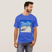 T-shirt Bateaux et chaises de plage (Devant entier)