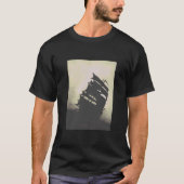 T-shirt Bateaux peints à la main de tempête de perle noire (Devant)