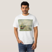 T-shirt Bateaux sur la plage de Saintes-Maries (Devant entier)