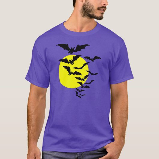 T-shirt Bateaux volants au-dessus d'une Pleine lune (Devant)