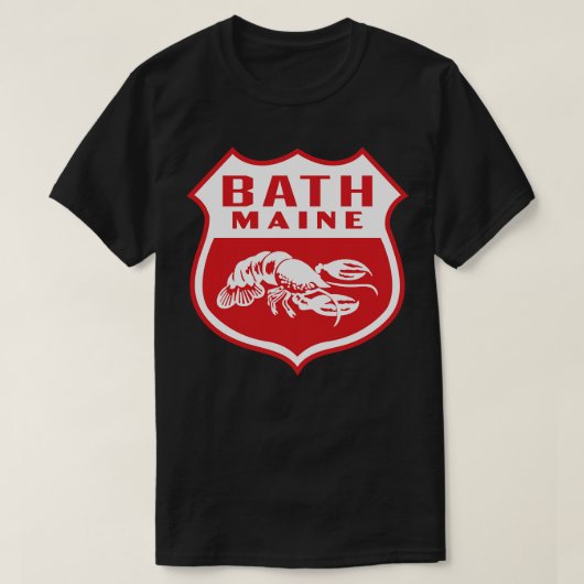 T-shirt Bath Maine Retro Shield Blanc (Design devant)