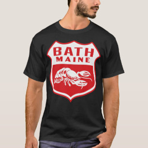 T-shirt Bath Maine Retro Shield Blanc