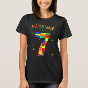 T-shirt Bâtiment Blocs Briques Magnifique À 7 Ans Oiseau