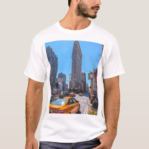T-shirt Bâtiment emblématique Flatiron New York Taxi Jaune