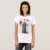 T-shirt Bâtiment en fer plat et ballons rouges à air chaud (Devant entier)