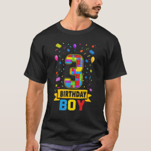 T-shirt Bâtiment vieux de 3 ans Blocs 3e Anniversaire Boy