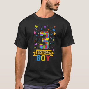 T-shirt Bâtiment vieux de 3 ans Blocs 3e Anniversaire Boy