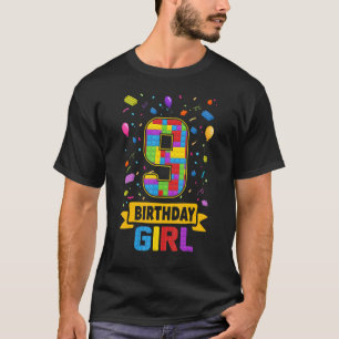 T-shirt Bâtiments de 9 ans 9e mât fille anniversaire