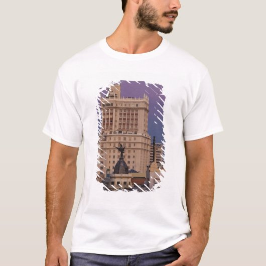 T-shirt Bâtiments le long de Gran Via et Edificio Espana (Devant)