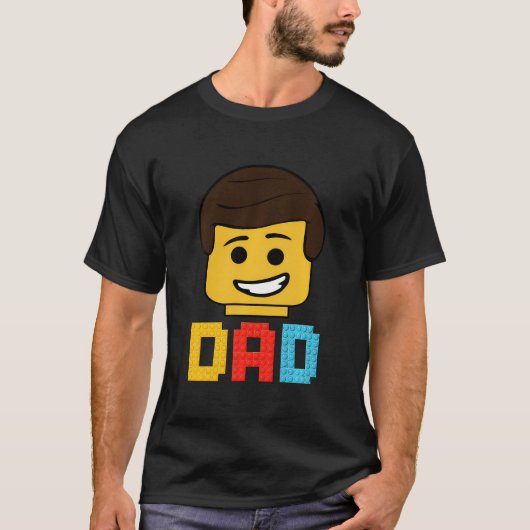 T-shirt Bâtir des briques Blocs Papa Master Builder Famill (Devant)