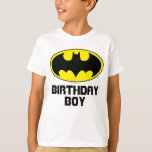 T-shirt Batman | Birthday Boy - Nom et âge<br><div class="desc">Ne manquez pas de vous démarquer de la foule avec ce superbe t-shirt d'anniversaire Batman de DC Comics. Personnalisez le t-shirt avec votre âge et votre nom. Tous les super-héros ne portent pas de capuchons que vous connaissez ! Soyez les super-héros que vous avez toujours voulu être.</div>