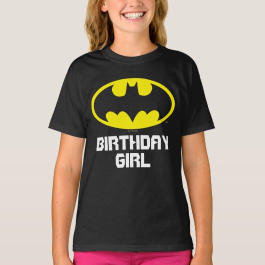 T-shirt Batman | Fille d'anniversaire - Nom et âge (Devant)