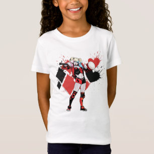 T-Shirt Batman   Harley Quinn Hearts & Diamonds Splatter