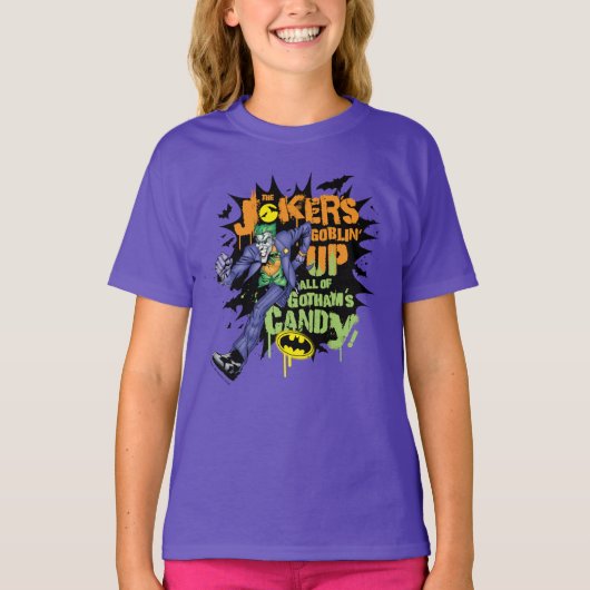 T-shirt Batman | Joker's Goblin' Up All of Gotham's Candy (Devant)