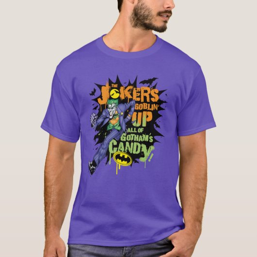 T-shirt Batman | Joker's Goblin' Up All of Gotham's Candy (Devant)