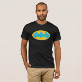 T-shirt Batman | Symbole Cyan Stripes (Devant entier)