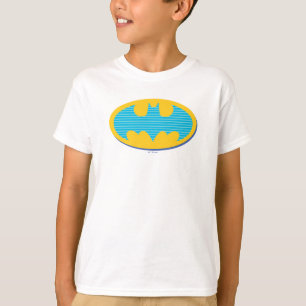 T-shirt Batman Symbole Cyan Stripes