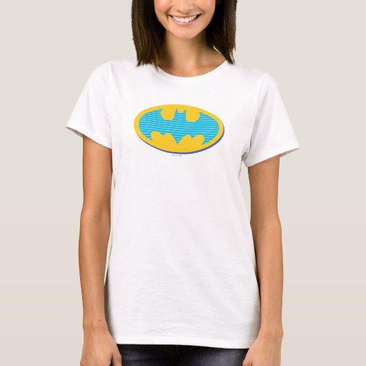 T-shirt Batman | Symbole Cyan Stripes (Devant)
