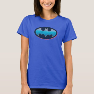 T-shirt Batman Symbole rose et bleu