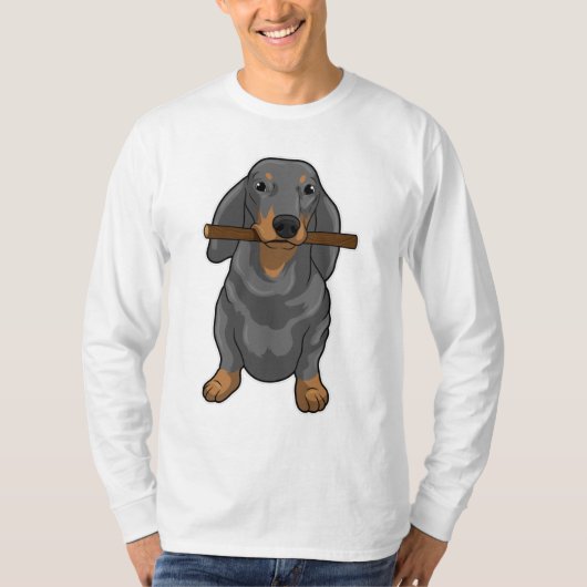 T-shirt Bâton Dachshund (Devant)