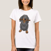 T-shirt Bâton Dachshund (Devant)