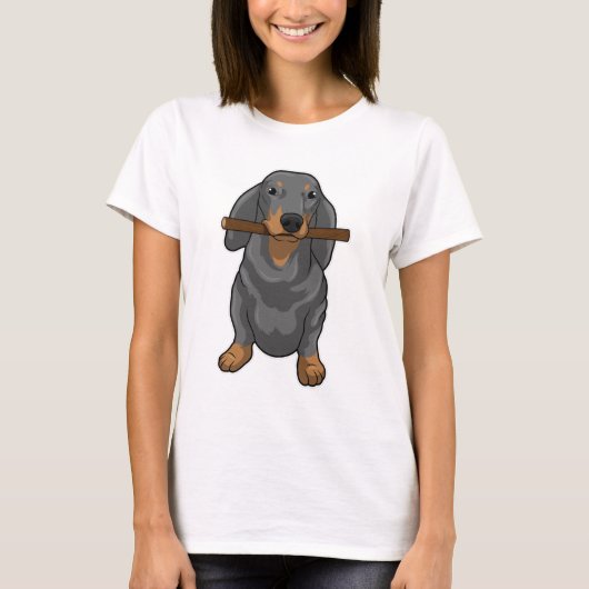 T-shirt Bâton Dachshund (Devant)