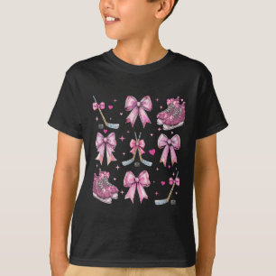 T-shirt Bâton de hockey sur glace Patins de hockey Fille C