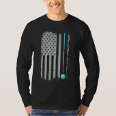 T-shirt Bâton de piscine Billiards 8 Ball US Drapeau améri (Devant)