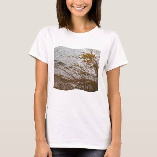 T-shirt Bâton d'or d'automne contre cool gris lac Arrowhea (Devant)