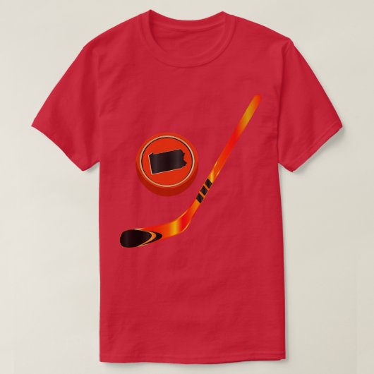 T-shirt Bâton noir orange NHL PA et canard (Design devant)