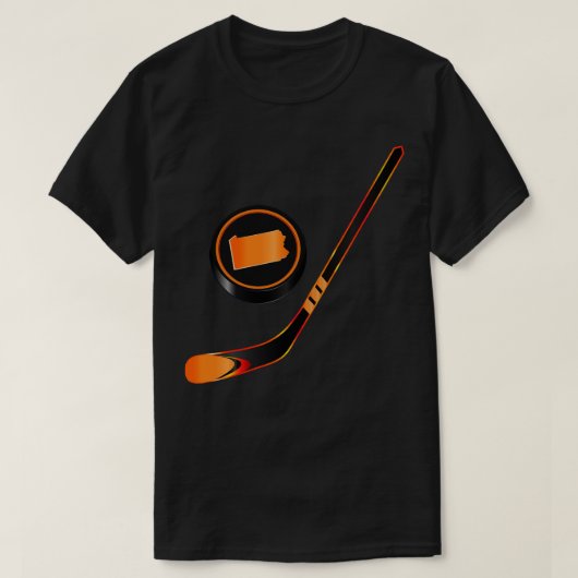 T-shirt Bâton orange noir et canard LNH PA (Design devant)