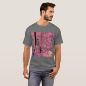T-shirt Baton Rouge Map Motif en rose violet surdimensionn (Devant entier)