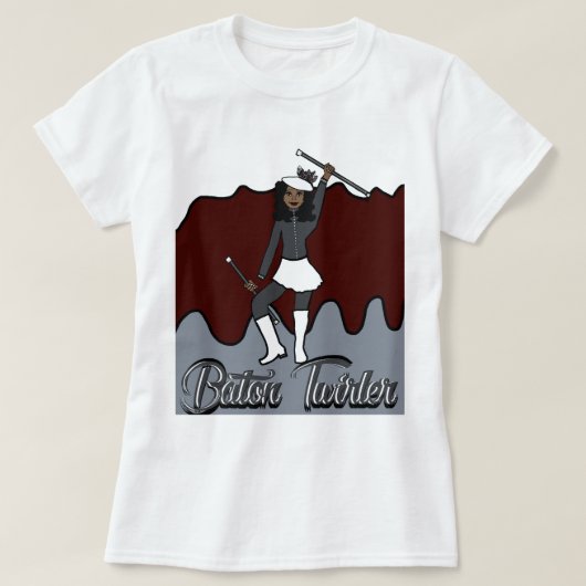 T-shirt Baton Twirler / Bourgogne (Design devant)