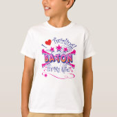 T-shirt Baton Twirlers, J'Aime Twirling, Baton (Devant)
