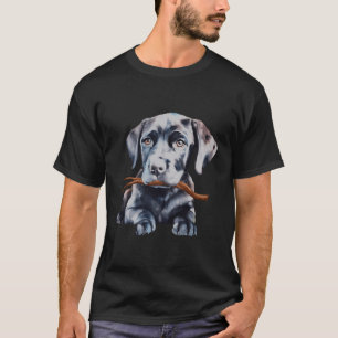 T-shirt Bâtonnet de récupération du Labrador noir - Chiot 