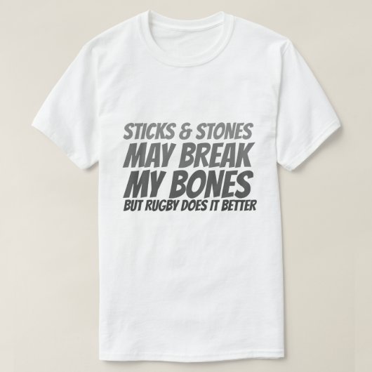 T-shirt Bâtons et pierres de rugby (Design devant)