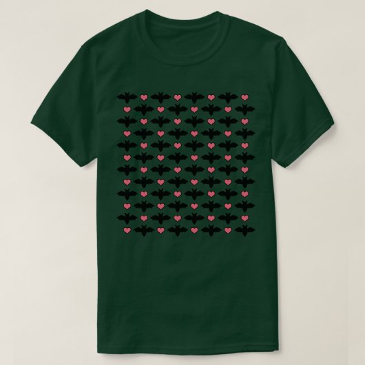 T-shirt Bats Et Coeurs D'Halloween (Design devant)