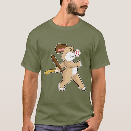 T-shirt Batte de baseball de chien (Devant)