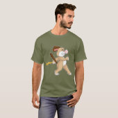 T-shirt Batte de baseball de chien (Devant entier)