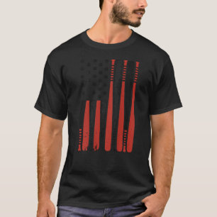 T-shirt Batte de baseball Drapeau Américain Garçons Jeunes