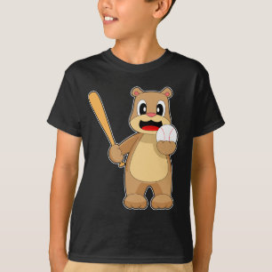 T-shirt Batte de baseball ours