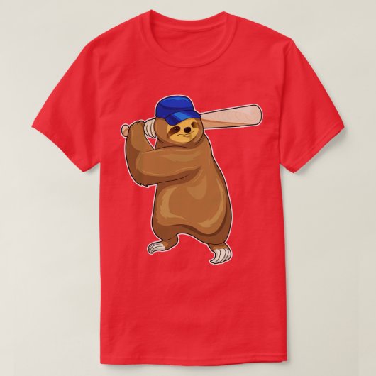 T-shirt batte de baseball Sloth Baseball 2 (Design devant)