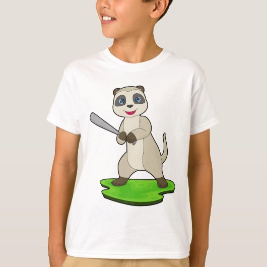 T-shirt Batte de baseball suricate Baseball (Devant)