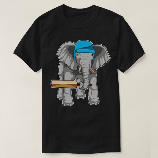 T-shirt Batte de cricket éléphant (Design devant)