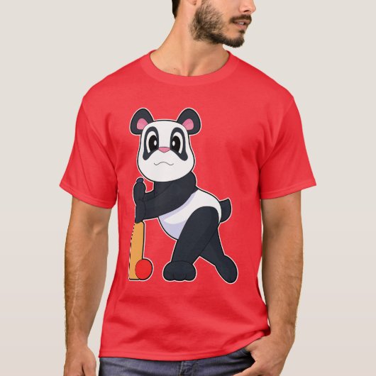 T-shirt Batte de cricket Panda (Devant)
