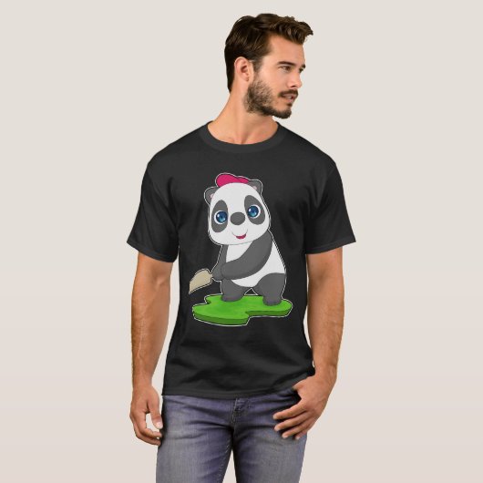 T-shirt Batte de cricket Panda (Devant entier)