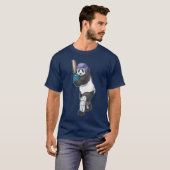 T-shirt Batte de cricket Panda (Devant entier)